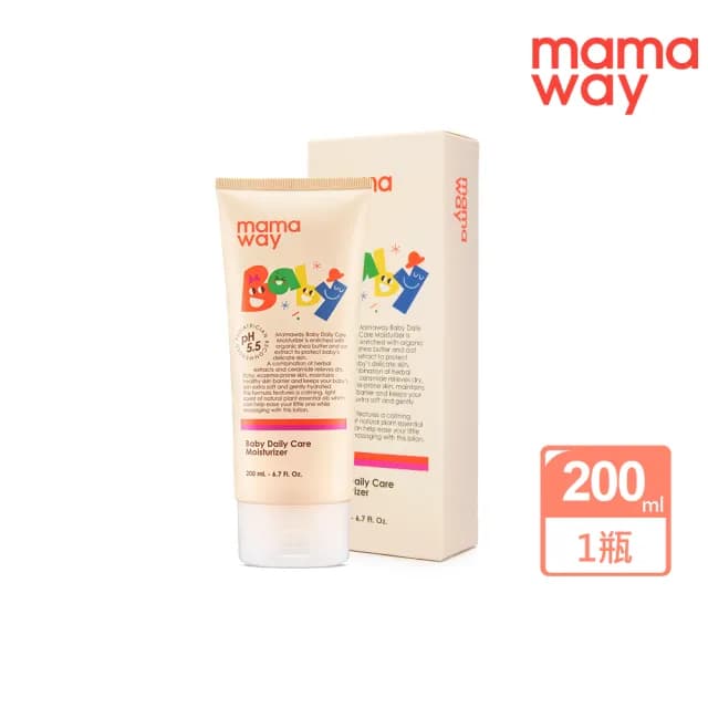 【mamaway 媽媽餵】嬰兒舒緩保濕乳液 200ml x 1入(天然有機 無動物實驗)