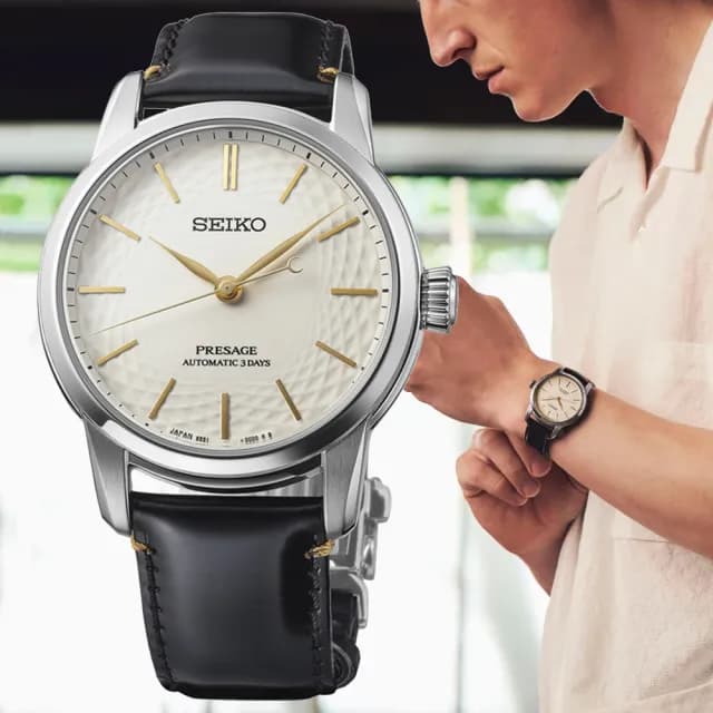 【SEIKO 精工】PRESAGE 無釉有田燒工藝 限量 三日鍊 機械腕錶 七夕 情人節 送禮 推薦(SPB497J1/6R51-00C0Z)