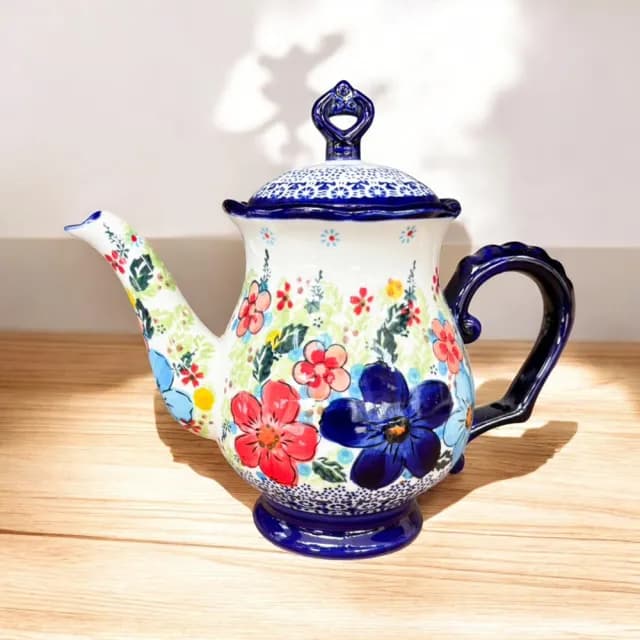 【Royal Duke】波蘭風手繪藝術盛夏陶瓷茶壺(入厝禮 交換禮物 茶杯 禮品)