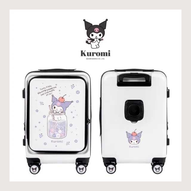 【TLCSTORE】KUROMI酷洛米28吋可擴充上掀前開式行李箱 旅行箱 拉桿箱(2年保固 海關鎖 360度飛機輪)