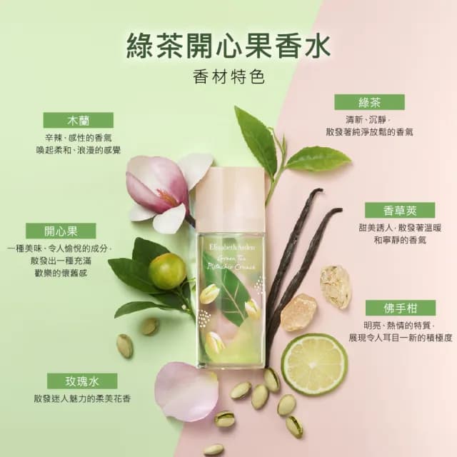 【Elizabeth Arden 伊麗莎白雅頓】官方直營 綠茶開心果香水100ml(茶香調/香水/開心果)