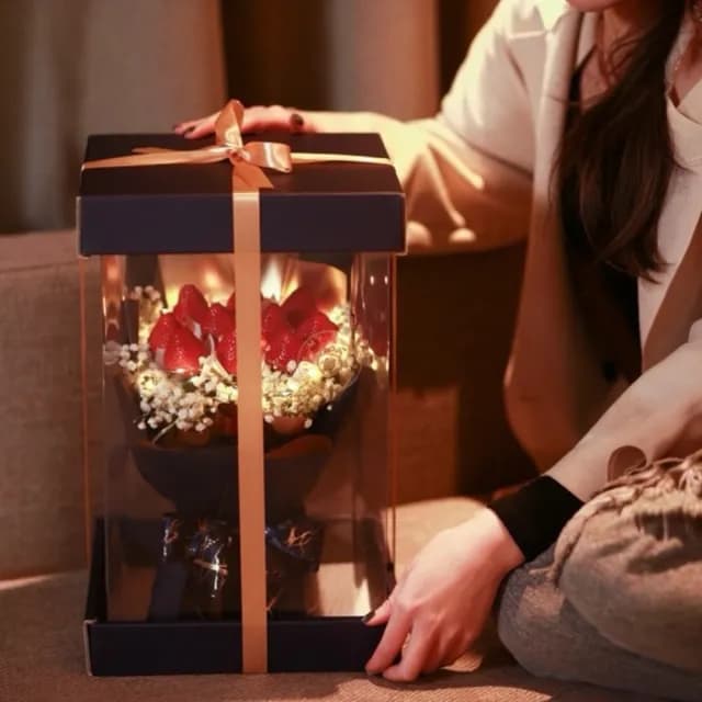 【My Dear草莓花束】璀璨巴黎草莓花束禮盒組(水果花束/情人節/告白/生日禮物/超人氣花束/草莓)