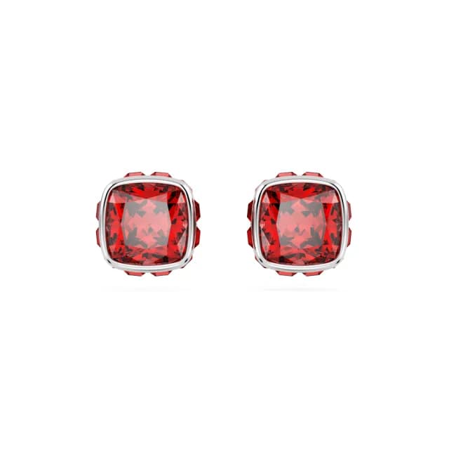 【SWAROVSKI 施華洛世奇】Birthstone 鏈墜/耳釘 方形切割 鍍白金色(24款任選)