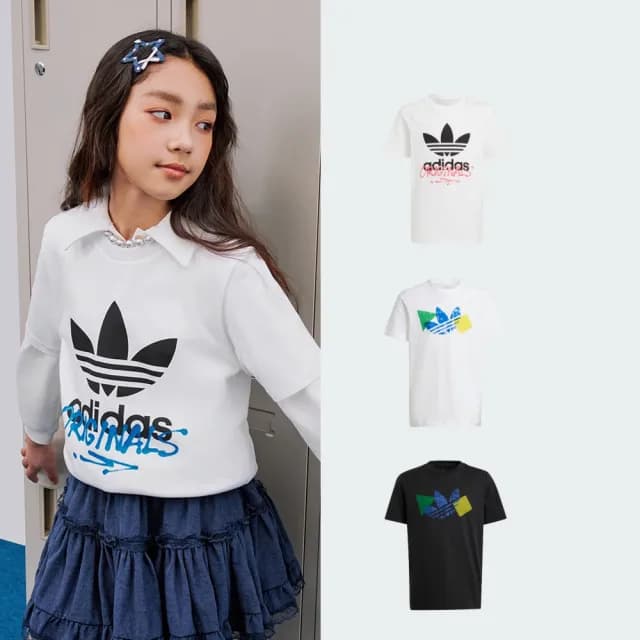 【adidas 愛迪達】休閒運動短袖上衣 T恤 大童款 童裝(多款任選)