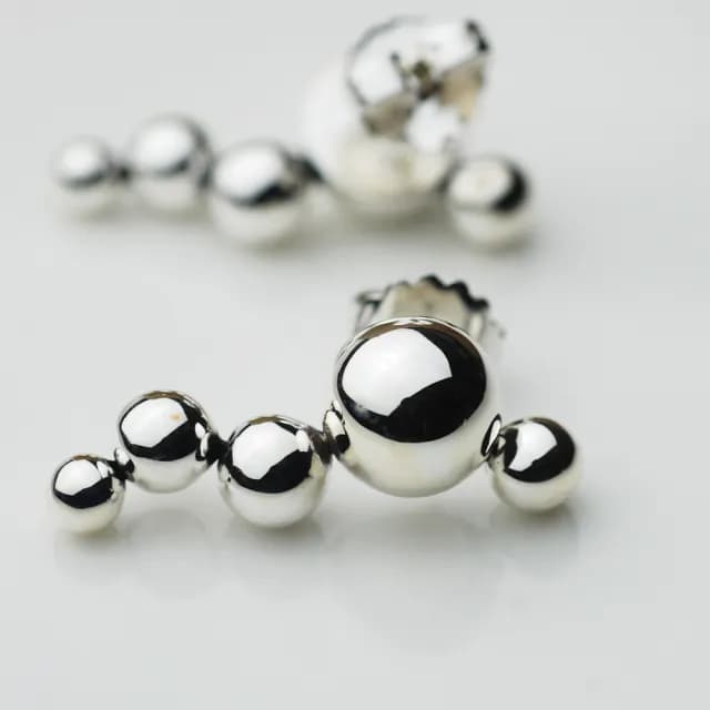 【Georg Jensen 喬治傑生】Grapes 葡萄串純銀針式耳環
