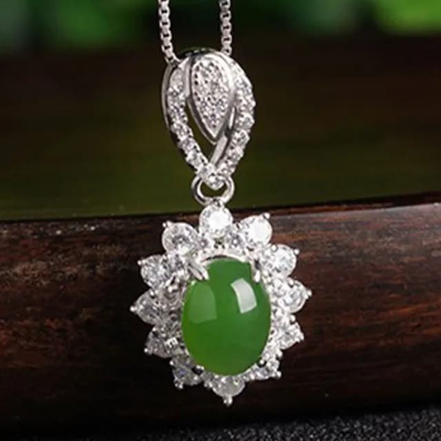 【MoonDy】飾品 項鍊 和田玉項鍊 女生項鍊 純銀項鍊 和田玉 玉石項鍊 抗過敏 玉項鍊 百搭 吊墜 民族風