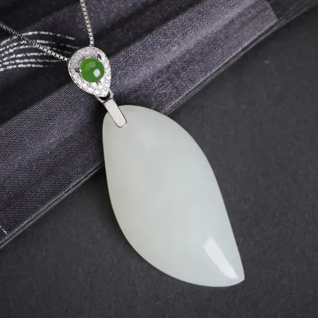 【MoonDy】飾品 項鍊 純銀項鍊 女生項鍊 和田玉項鍊 玉項鍊 天然玉石 抗敏感項鍊 新中式 古風 高級感