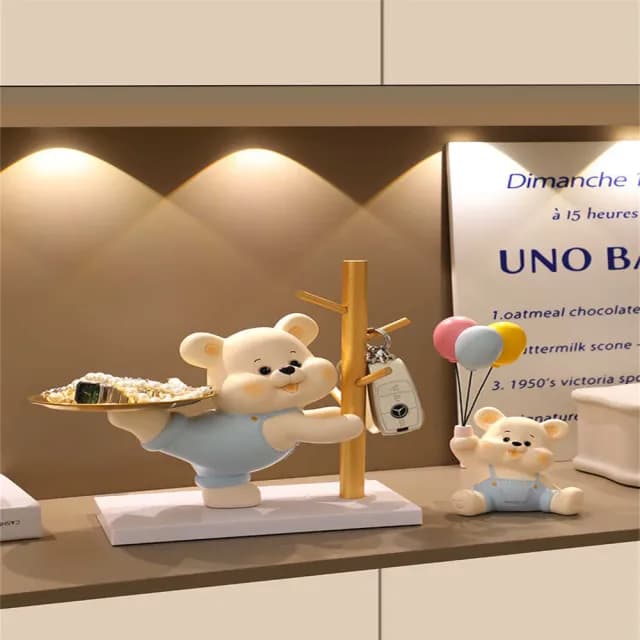 【超微米】暴力熊擺件 鑰匙收納 客廳入戶玄關鞋櫃置物 桌面家居裝飾品 喬遷新居禮物(暴力熊擺件)