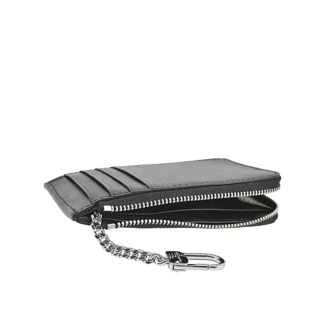 【MARC JACOBS】官方直送 J MARC 黑色拉鍊式卡片錢包