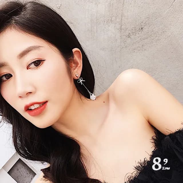 【89 zone】法式古典氣質長款百搭金屬流蘇貓眼石 飾品 耳飾 吊墜耳環 長款耳環 耳釘 耳環(銀/金)