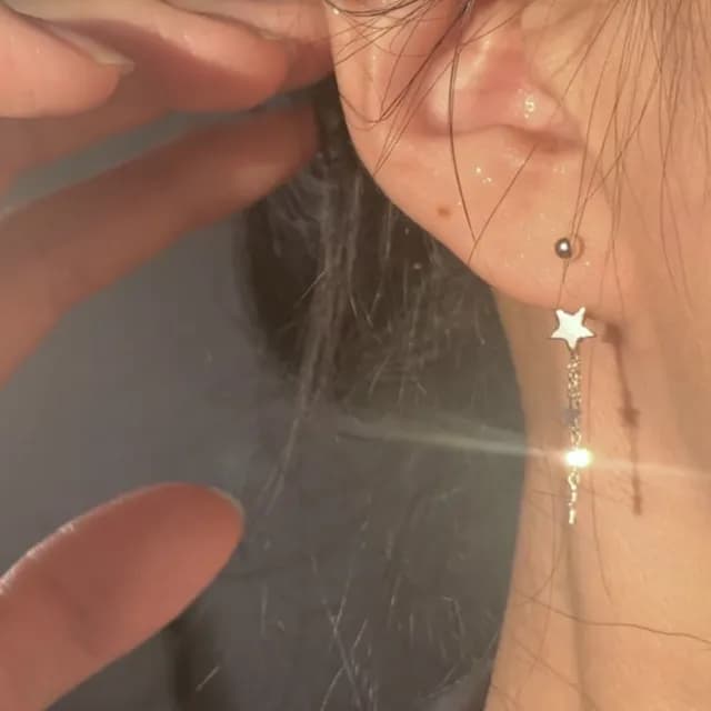 【浩瀚銀河】星星流蘇轉珠耳環一對(鎖珠 耳墜 飾品 耳飾 耳針 耳釘 首飾 垂墜耳環 情人節 送禮物)
