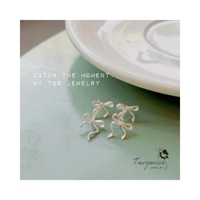 【Turquoise Jewelry】現貨~S925銀耳針浪漫芭蕾風甜美雙蝴蝶結耳環(送禮/甜美女孩/韓系飾品)