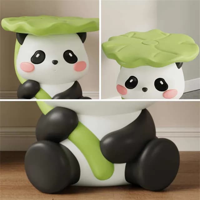 【超微米】可愛熊貓換鞋凳 客廳落地擺件 創意玄關家用凳子 門口喬遷新居搬家禮物(卡通熊貓換鞋凳)