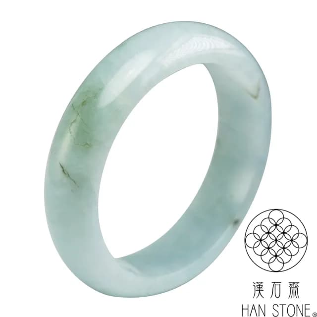 【漢石齋】情人節禮物 天然翡翠A貨 手鐲玉鐲 冰糯種飄花 福 利 品(手圍17.7/版寬16.3mm)