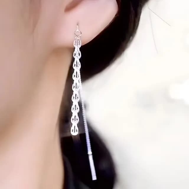 【撥穗】韓系麥穗耳線耳環1對(長款流蘇 耳墜 飾品 耳飾 耳針 耳釘 首飾 垂墜耳環 情人節 送禮物)