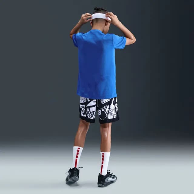 【NIKE 耐吉】短褲 童裝 大童 男女童 球褲 寬鬆版型 K NK DF COURT SHORT COMIC 黑白 HV4154-010