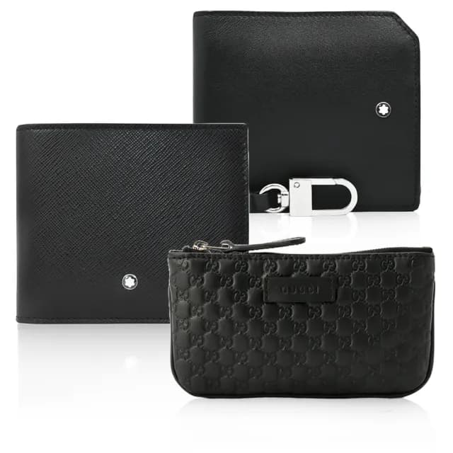 【MONTBLANC 萬寶龍】& GUCCI 品牌經典 皮夾短夾/零錢包/鑰匙包(多款任選)