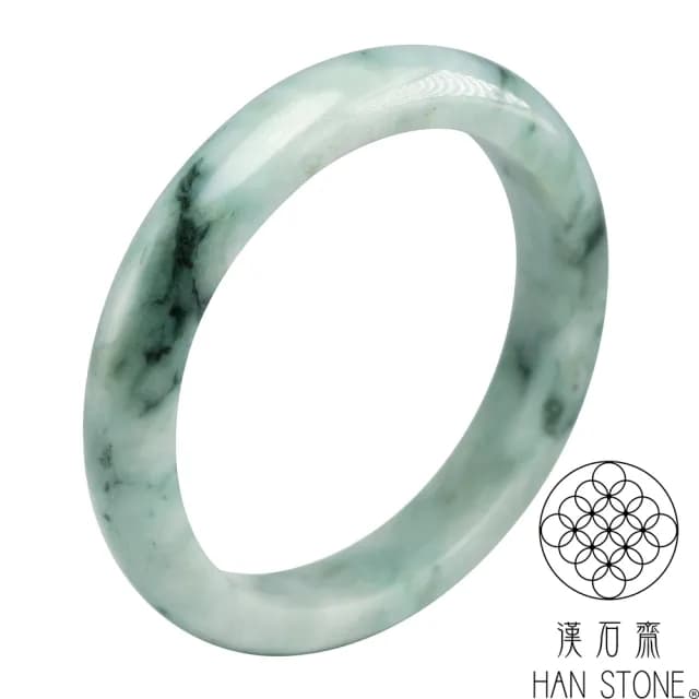 【漢石齋】情人節禮物 天然翡翠A貨 手鐲玉鐲 飄花種(手圍18.8/版寬12mm)