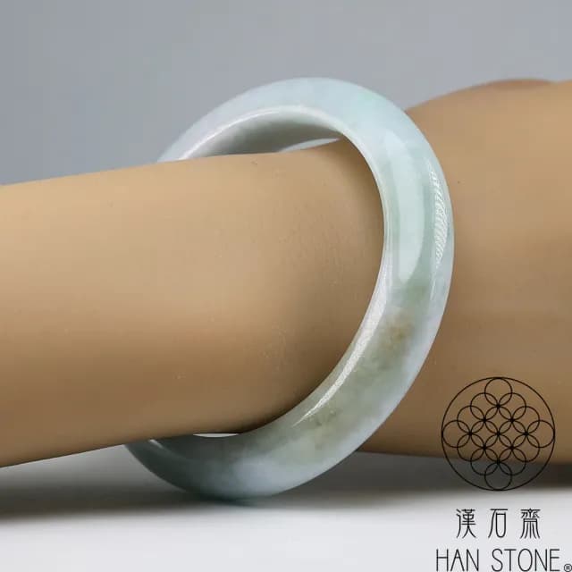 【漢石齋】情人節禮物 天然翡翠A貨 手鐲玉鐲 三彩種(手圍17.6/版寬12.7mm)