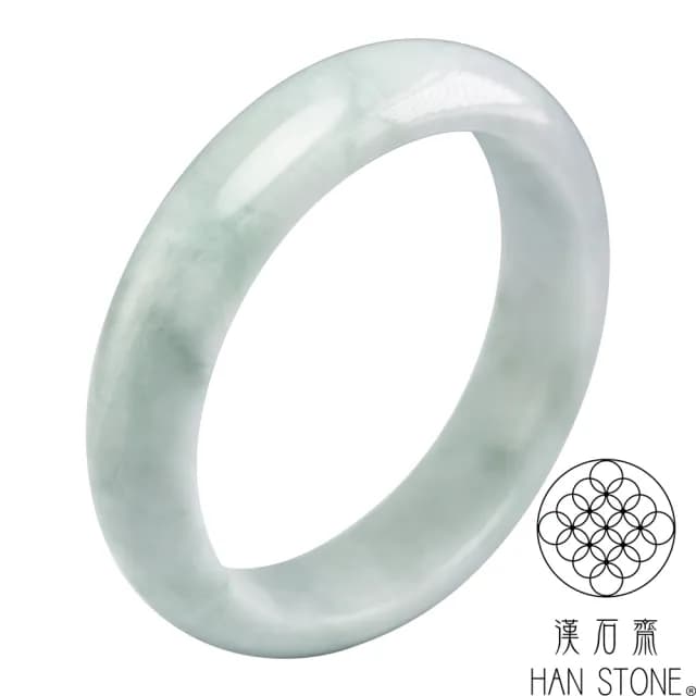 【漢石齋】情人節禮物 天然翡翠A貨 手鐲玉鐲 飄花種 福 利 品(手圍18.5/版寬15.2mm)