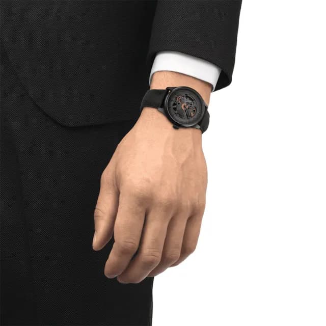 【TISSOT 天梭】杜魯爾 鏤空版80小時動力機械錶-39mm 七夕 情人節禮物(T1398363644100)