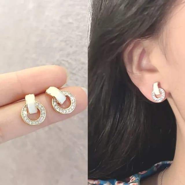 【香草月輪】法式名媛小圓圈耳釘(幾何耳環 小圓耳飾 圈圈 氣質百搭 洋裝 禮服)