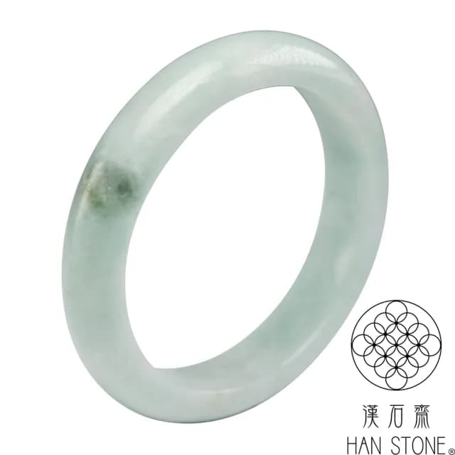 【漢石齋】情人節禮物 天然翡翠A貨 手鐲玉鐲 飄花種(手圍18.3/版寬12.6mm)
