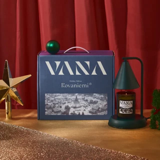 【VANA】村幾何款香氛融蠟燈禮盒-森林綠(東方木質調/美食辛香調)