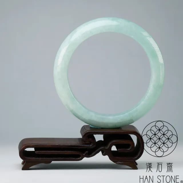 【漢石齋】情人節禮物 天然翡翠A貨 手鐲玉鐲 芙蓉種 福 利 品(手圍17.5/版寬13.7mm)