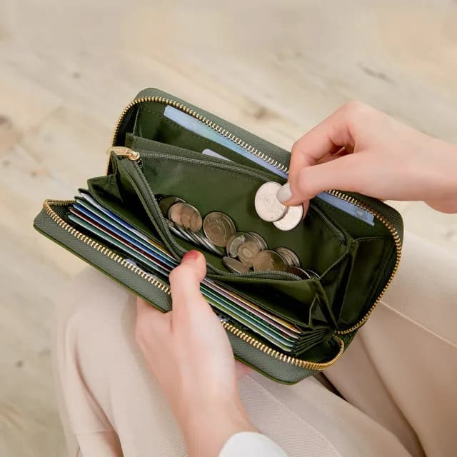 【CHENSON】雙11  12卡風琴卡層包覆式長夾 錢包 皮夾(W21425)