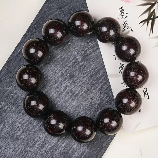 【滿天金星】小葉紫檀12顆平安串(光澤油潤 木質佛珠 手鍊 手珠 念珠 飾品 手環 開運招財 避邪 國風 盤玩)