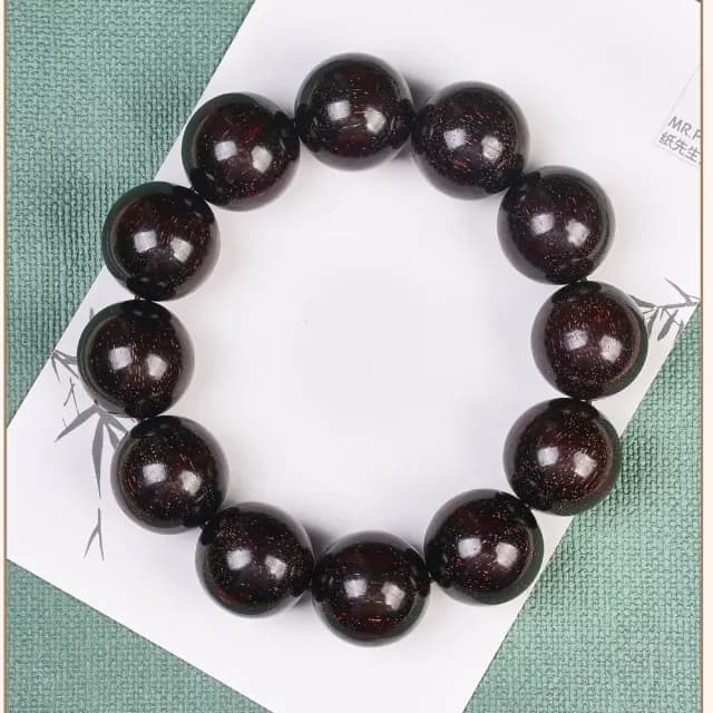 【滿天金星】小葉紫檀12顆平安串(光澤油潤 木質佛珠 手鍊 手珠 念珠 飾品 手環 開運招財 避邪 國風 盤玩)