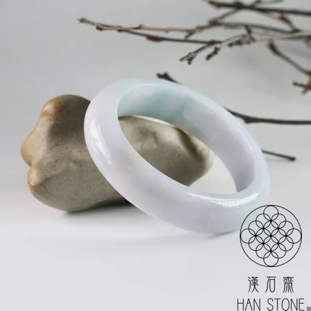 【漢石齋】情人節禮物 天然翡翠A貨 手鐲玉鐲 三彩種 福 利 品(手圍17.8/版寬15.9mm)