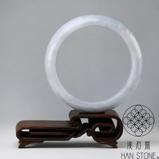 【漢石齋】情人節禮物 天然翡翠A貨 手鐲玉鐲 紫羅蘭種(手圍18.5/版寬15.3mm)