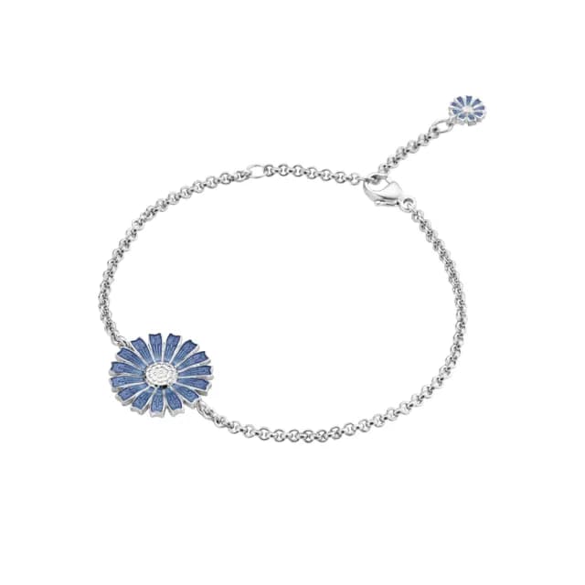 【Georg Jensen 官方旗艦店】DAISY 手鏈 - 線上獨賣款(純銀電鍍銠 藍瓷琺瑯)