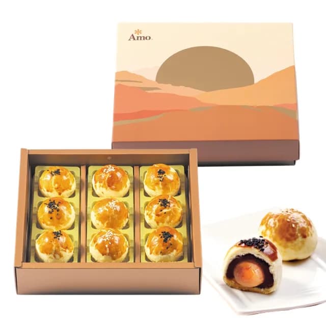 【阿默】蛋黃酥禮盒x4盒-附提袋(9入/盒)-中秋禮盒