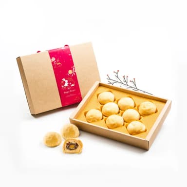【樂活e棧】中秋月餅禮盒-黑糖麻糬月餅8入x1盒(奶素 月餅 黑糖 傳統 中秋)