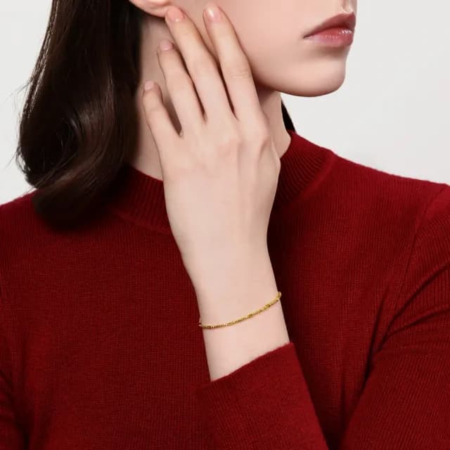 【點睛品】網路獨家款 閃閃碎金 黃金手鍊_計價黃金