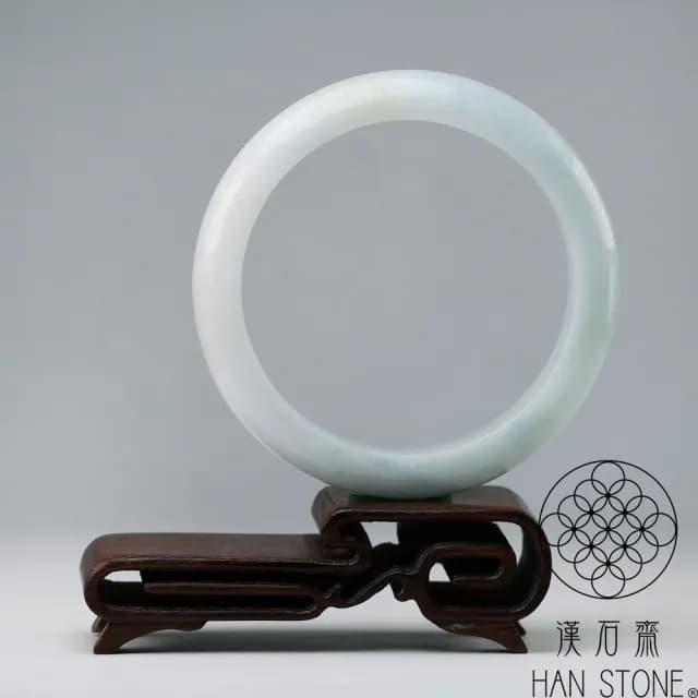 【漢石齋】情人節禮物 天然翡翠A貨 手鐲玉鐲 帶黃翡種 福 利 品(手圍18.4/版寬13.2mm)