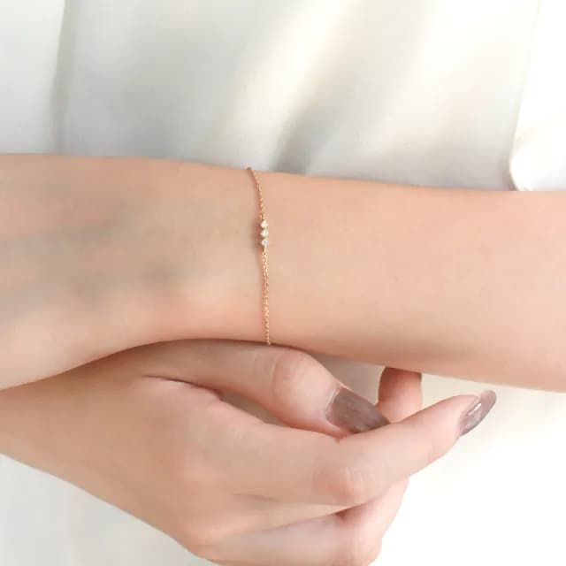 【ALUXE 亞立詩】10K金 鑽石手鍊 閃耀星辰 BR0210