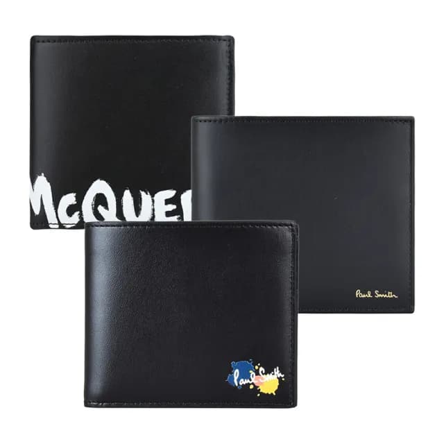 【ALEXANDER MCQUEEN】xPAUL SMITH 皮革8卡對折短夾(多款多色)