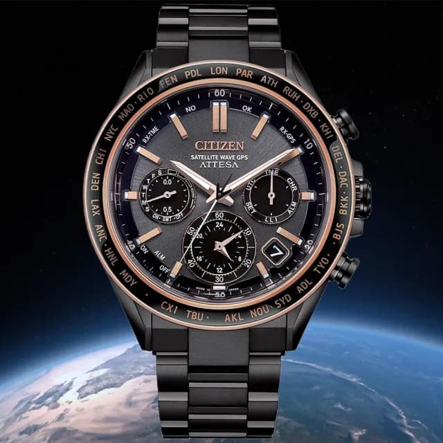 【CITIZEN 星辰】GPS衛星對時 鈦金屬 光動能腕錶 父親節禮物(CC4074-61W)