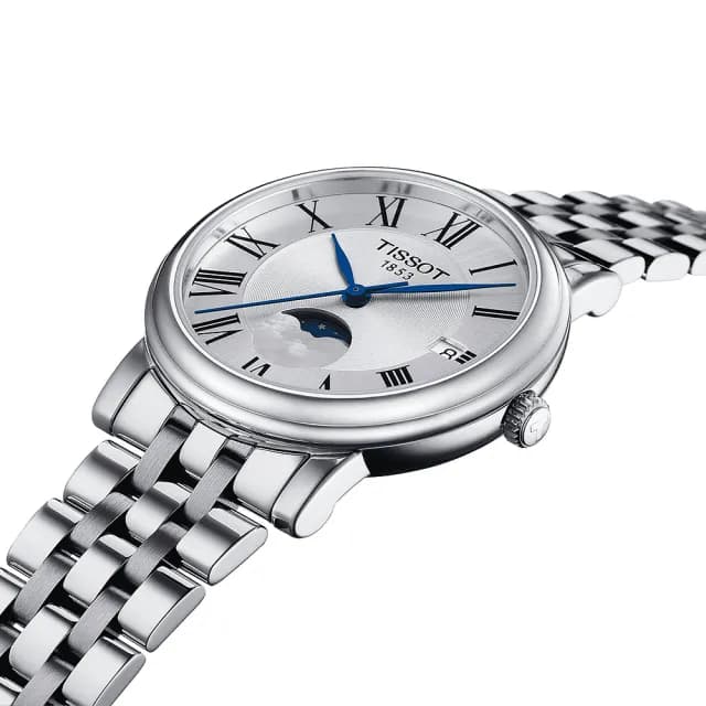 【TISSOT 天梭】Carson 羅馬月相石英女錶-32mm 手錶 送禮 推薦(T1222231103300)