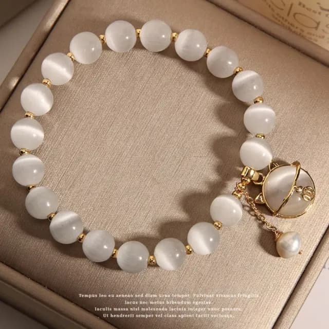 【金貓晶珠】貓語守護貓眼石開運手環(招財貓咪 手珠 手鍊 串珠 飾品 禮物)