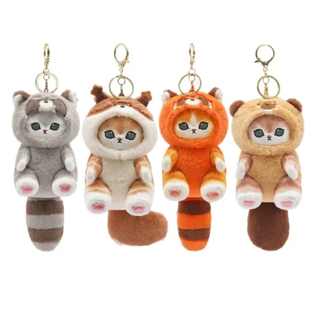 【mofusand】貓福珊迪招財貓貓吊飾鑰匙圈貓玩偶鯊魚貓娃娃包包吊飾(送禮情人節禮物生日孫女兒)