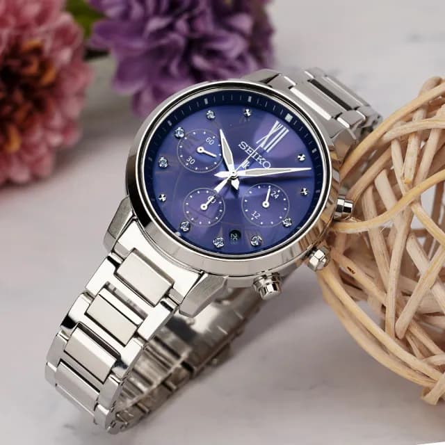 【SEIKO 精工】LUKIA 王淨推薦款 太陽能三眼計時女錶 手錶 送禮 推薦(SSC921J1/V175-0FC0B)