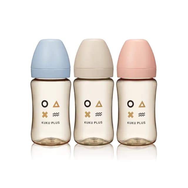 【KU.KU. 酷咕鴨】KUKU PLUS純真之瞳寬口PPSU奶瓶240ml(新生兒適用)