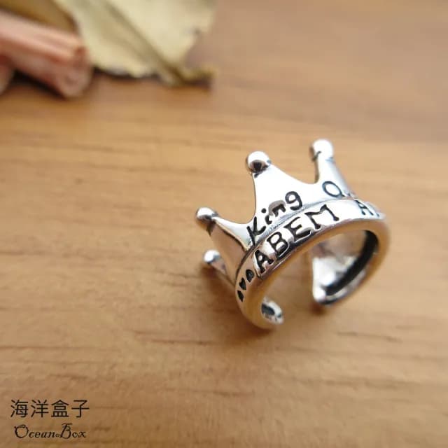 【海洋盒子】單只價。復古歐式宮廷風皇冠耳骨夾S925純銀夾式耳環(925純銀夾式耳環.單只價格)