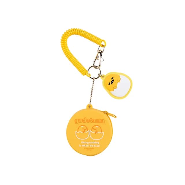 【SANRIO 三麗鷗】父親節禮物 矽膠圓形收納包 矽膠零錢包（附鑰匙圈）蛋黃哥