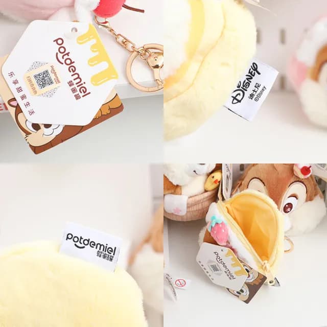 【Disney 迪士尼】父親節禮物 萌趣奇奇蒂蒂毛絨零錢包(耳機包/吊飾)